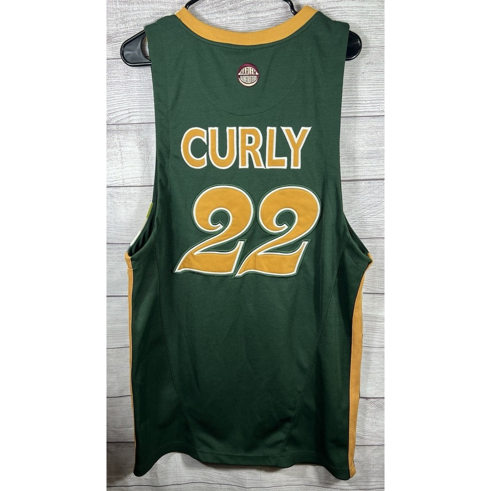 VTG Platinum FUBU Harlem Globetrotters Curly 22 Green… - Gem